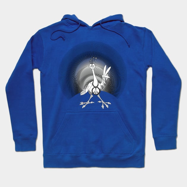 Peace-cock Hoodie by Wickedcartoons